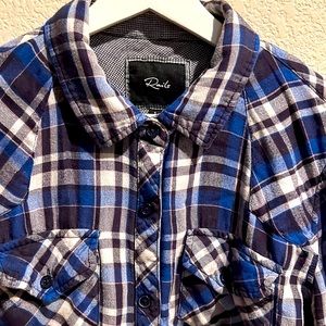 Rails blue & black top size small